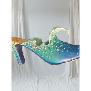 Just the Right Shoe Miniature Raine Ocean Wave Blue Green Rhinestone Collectible